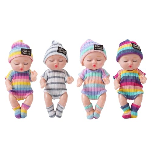 Babypuppen Für 2-jährige Mädchen – Tragbare Wiedergeborene Puppe, Weiche Puppe Für 2-jährige Mädchen | 4 Stück Fake Babies Realistische Babypuppen Für Mädchen, Kinder, Familie, Zuhause, (8,66 X 3,75 X von Fmzrbnih