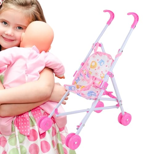 Babypuppen-Kinderwagen-Spielzeug – Spielzeug-Puppenwagen, Tragbarer Babypuppen-Kinderwagen | Realistischer Spielwagen Mit T-förmigem Gürtel, Puppenwagen, Rollenspiel-Puppenzubehör Für Kinder, (7,49 X von Fmzrbnih