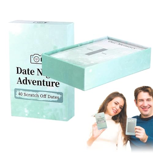 Date Night Rubbelkarten – Rubbelkartenspiel, Rubbelkarten Für Paare | Lustige Und Abenteuerliche Date-Night-Karten, 40 Rubbel-Date-Abenteuer Mit Aufregenden Ideen Für Paare, (4,53 X 2,56 Zoll) von Fmzrbnih