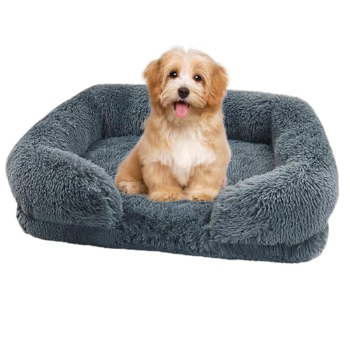 Flauschiges Hundebett – Couch-Haustierbett, Orthopädisches Gemütliches Hundebett | Bequemes, Beruhigendes Katzennest Mit Abnehmbarem, Waschbarem Bezug, Bequemer, Flauschiger Oberfläche, Rutschfester U von Fmzrbnih