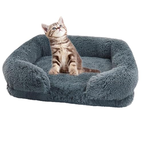 Flauschiges Hundebett – Couch-Haustierbett, Orthopädisches Gemütliches Hundebett | Bequemes, Beruhigendes Katzennest Mit Abnehmbarem, Waschbarem Bezug, Bequemer, Flauschiger Oberfläche, Rutschfester U von Fmzrbnih