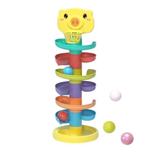 Fmzrbnih Ball Tower - Tragbares Ball Stack Game, entzückendes Bildungsspielzeug für Bildungskugel | Kreative stapelbare Wirbelkugelturm, Mehrzweck -Physikausbildung für Lernentwicklungsaktivitäten von Fmzrbnih