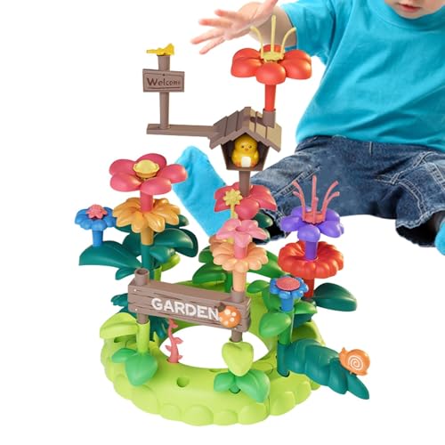 Fmzrbnih Baum- und Blumenspielzeug, Blumen-Baukasten - Bildungsaktivität für Vorschulkinder - Sortier- und Stapelspielzeug, Lernspielzeug für Kinder, Bausteine, Stapelspielzeug für Kinder von Fmzrbnih