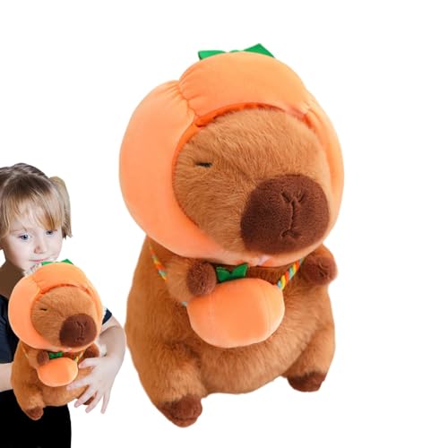 Fmzrbnih Capybara Plüsch - Capybara -Spielzeug, Mehrzweck -Capybara -Stofftier | Weiches Gemüsethema Stoffed Antierpuppe Mit Und Tasche, Süße Hausdekoration Für Wohnzimmer, Schlafzimmer, 11,02 Zoll von Fmzrbnih