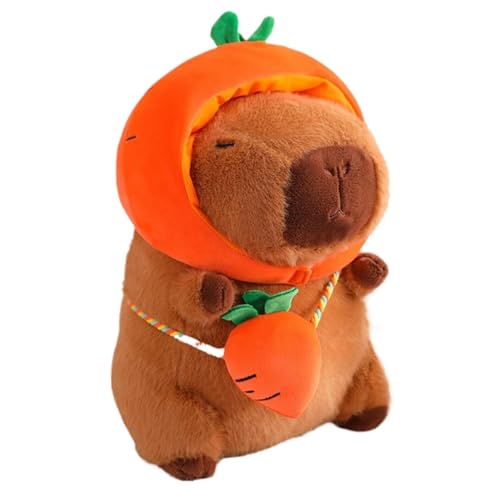 Fmzrbnih Capybara Plüsch - Capybara -Spielzeug, Mehrzweck -Capybara -Stofftier | Weiches Gemüsethema Stoffed Antierpuppe Mit Und Tasche, Süße Hausdekoration Für Wohnzimmer, Schlafzimmer, 11,02 Zoll von Fmzrbnih