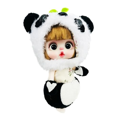 Fmzrbnih Gefüllte Mädchenpuppe, Plüschmädchenpuppe,Bewegliche Puppe mit großen Augen und modischem Pyjama - Weiche Onesie-Modepuppe für Weihnachten, Kinder, Kinder von Fmzrbnih