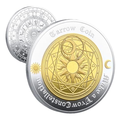 Fmzrbnih Tarot Coin - Lucky Tarot Art Coin, Sun Moon Constellation Challenge Coin | Gedenkkollektierhandwerk, Wahrsagungsmünze Tarot, Sammlerhandwerksgeschenk für Zuhause und Geschäft von Fmzrbnih