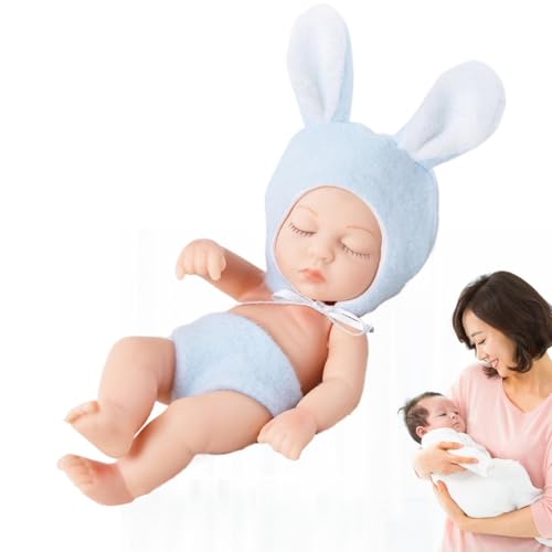 Ganzkörper-Silikon-Reborn – 7 Zoll Realistische Reborn-Babypuppe, Silikonpuppe | Dekoratives Reborn-Figurenspielzeug Mit Beweglichen Gelenken Für Schlafzimmer, Wohnzimmer, Kinderzimmer, Kinderzimmer, von Fmzrbnih