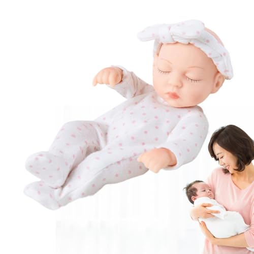 Ganzkörper-Silikon-Reborn – 7 Zoll Realistische Reborn-Babypuppe, Silikonpuppe | Dekoratives Reborn-Figurenspielzeug Mit Beweglichen Gelenken Für Schlafzimmer, Wohnzimmer, Kinderzimmer, Kinderzimmer, von Fmzrbnih