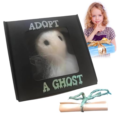 Ghost Doll - Halloween Wolle Gefühlt Gruselig Puppe, Kleine Ghost Doll Begleitspielzeug | Multifunktional Adoptieren Sie Einen Geist In Einer Schachtel Mit Einer Winzigen Schriftrolle, Dekoration Lust von Fmzrbnih