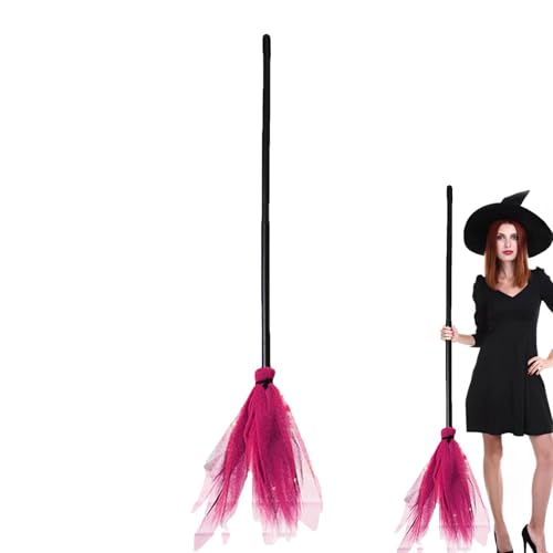 Halloween Hexenbesen - Tragbare Kinder Hexenbesen, Dekorative Fotografie -Requisite | Kreatives Halloween Witch Decor Cosplay Broom Stick, Multifunktional Vorgetäuscht, Dass Das Spiel Vorräte Für Kind von Fmzrbnih