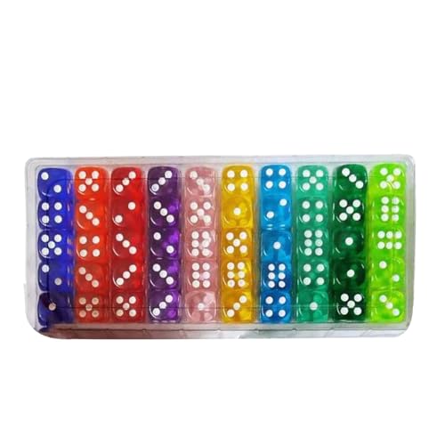 Lose Würfel für bunte Spiele - 100-teiliges Acryl-Würfel-Set, tragbares buntes Würfel-Set | Clear Point Design Spielwürfel-Set für Brettspiele, Barspiele, Partyspiele von Fmzrbnih