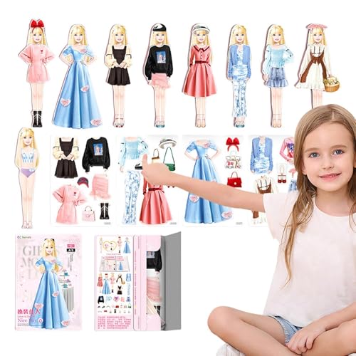 Magnetische Anziehpuppen – Magnetisches Puppen-Anziehset, Papierpuppen-Rollenspielzeug | Princess Dress Up Magnetpuppenspiel, Magnetpuppenspiel Für Kinder, Mädchen, Teenager, Reisen, Schule von Fmzrbnih