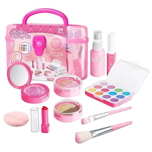 Make-up-Set – Tragbares Kosmetikset, Tragbares Make-up-Reiseset | Sicheres Waschbares Beauty-Set Für Kinder, Mehrzweck-Prinzessin-Make-up-Starter-Set Für Mädchen, Kinder, Kinder, (7,48 X 3,94 X 5,12 Z von Fmzrbnih