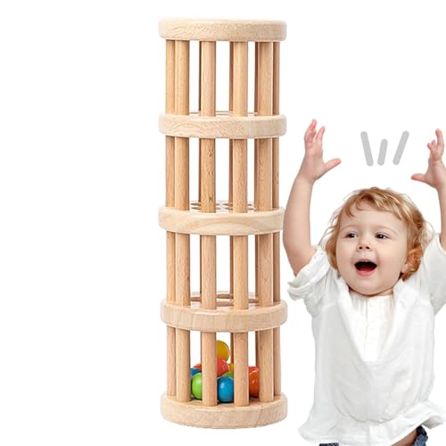 Perlen-Regentropfen-Spielzeug – Holz-Regenstab, Mehrzweck-Baby-Regentropfen-Spielzeug | Regenmacher-Spielzeug Für Die Frühe Bildung, Multifunktionales Musikalisches Regenmacher-Spielzeug Für Kindergar von Fmzrbnih