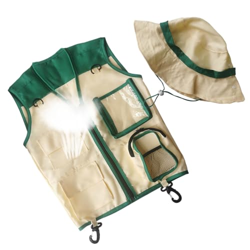 Safari Abenteuerweste - Kinder -Explorer -Kostüm, Camping -Outfit | Dschungelspielhut, Outdoor-Entdeckungsausrüstung oder Wanderzoo Garten Beach Picknick für Rollenspiele und pädagogische Erkundung Safari Abenteuerweste - Kinder -Explorer -Kostüm, Camping -Outfit | Dschungelspielhut, Outdoor-Entdeckungsausrüstung oder Wanderzoo Garten Beach Picknick für Rollenspiele und pädagogische Erkundung von Fmzrbnih