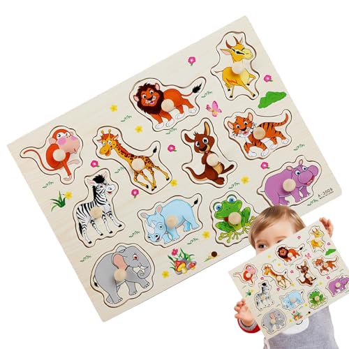 Steckpuzzles,Steckpuzzles - Vorschulpädagogisches Puzzle-Spielzeug mit Steckknöpfen - -Lernpuzzles STEM-Lernspielzeug für frühes Lernen für und Kinder von Fmzrbnih