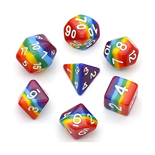 Foam Brain Games Opaque Rainbow Layer RPG Dice Set von Foam Brain Games