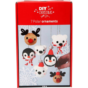 Weihnachtskugeln 'Polartiere', 1 Set von Foam Clay