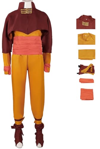 Foanja Aang Kostüm Herren Verkleidung Avatar Aang Kung Fu Komplett Uniform mit Beinwärmer Anzug für Dress up Halloween Karneval Geburtstag Party Maskerade Fancy Costume von Foanja