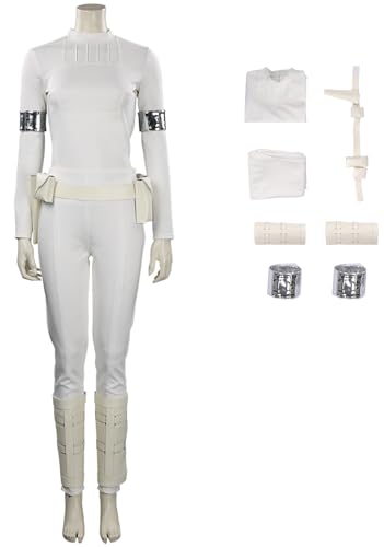 Foanja Amidala Cosplay Kostüm Damen Verkleidung Planet Krieg Königin Padmé Amidala Kampf Komplett Uniform mit Zubehör für Dress up Halloween Karneval Geburtstag Party Maskerade Fancy Costume von Foanja