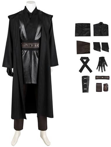 Foanja Anakin Kostüm Herren Verkleidung Planet Krieg 3 Revenge of The Sith Skywalke Anakin Komplett Uniform Anzug mit Zubehör für Fancy Dress Up Halloween Karneval Party Maskerade Costume von Foanja