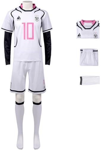 Foanja Blue Lock Cosplay Kostüm Erwachsene Verkleidung Oliver Aiku Sae Itoshi Ryusei Shido Sport Basketball Fußball Training Weste und Shorts Socken für Fancy Dress Up Halloween Karneval Party Costume von Foanja