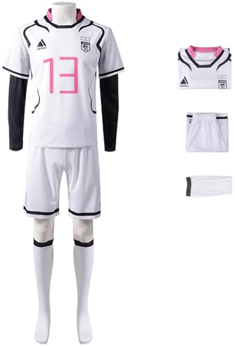 Foanja Blue Lock Cosplay Kostüm Erwachsene Verkleidung Oliver Aiku Sae Itoshi Ryusei Shido Sport Basketball Fußball Training Weste und Shorts Socken für Fancy Dress Up Halloween Karneval Party Costume von Foanja