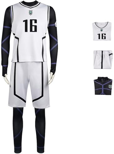 Foanja Blue Lock Kostüm Erwachsene Cosplay Seishiro Nagi Sagi Yoichi Bachira Meguru Sport Basketball Fußball Training Jumpsuit und Weste Shorts für Fancy Dress Up Halloween Karneval Party Costume von Foanja