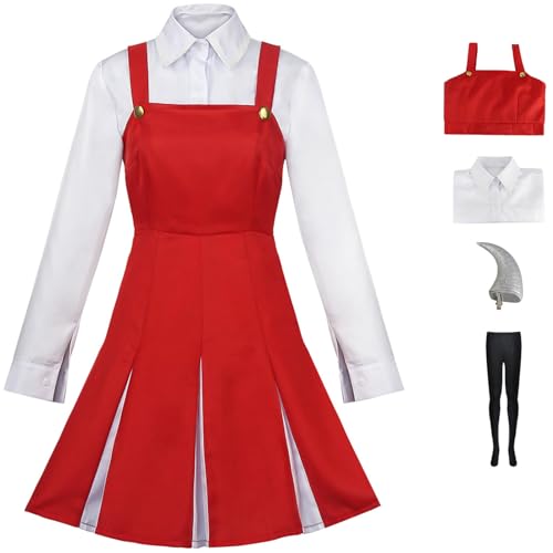 Foanja Eri Kostüm Damen Verkleidung Anime My Hero Academia Eri Uniform Kleid und Hemd Socken mit Kopfbedeckung für Dress up Halloween Karneval Geburtstag Party Maskerade Fancy Costume von Foanja