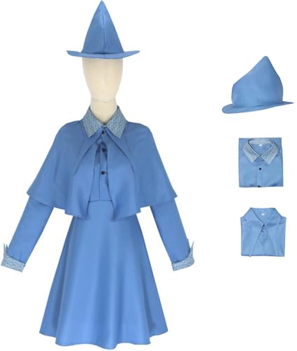 Foanja Fleur Cosplay Kostüm Damen Verkleidung Magische Schule Lehrer Fleur Isabelle Delacour Outfit Kleid mit Umhang und Hut Anzug für Fancy Dress Up Halloween Karneval Party Maskerade Costume von Foanja