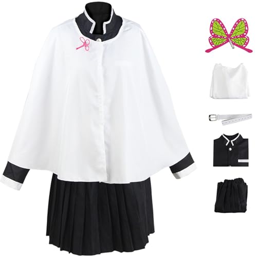 Foanja Kanao Kostüm Damen Cosplay Anime Demon Samurai Tsuyuri Kanao Komplette Uniform mit Schmetterlingskopfstück Anzug für Halloween Karneval Party Verkleidung Costume von Foanja