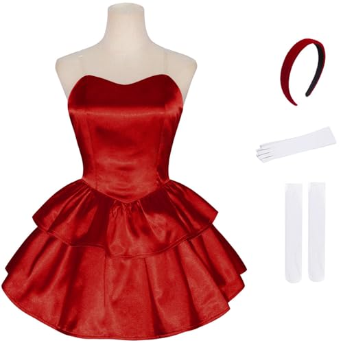 Foanja Kirigoe Mima Cosplay Kostüm Damen Verkleidung Perfect Blue Star Kirigoe Mima Abendkleid und Stirnband Handschuhe Socken für Fancy Dress up Halloween Karneval Geburtstag Party Maskerade Costume von Foanja