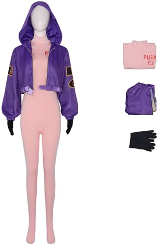 Foanja Lilith Cosplay Kostüm Damen Verkleidung Anime Piraten Könige Egghead Island Lilith Uniform Jacke und Overall mit Handschuhe Anzug für Fancy Dress Up Halloween Karneval Party Maskerade Costume von Foanja