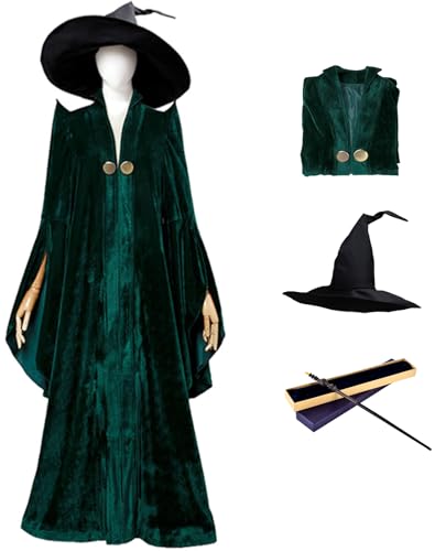 Foanja McGonagall Kostüm Damen Magische Akademie Zauberer Minerva McGonagall Jacke und Hut mit Zauberstab für Halloween Karneval Geburtstag Party Maskerade Fancy Verkleidung Costume Foanja McGonagall Kostüm Damen Magische Akademie Zauberer Minerva McGonagall Jacke und Hut mit Zauberstab für Halloween Karneval Geburtstag Party Maskerade Fancy Verkleidung Costume von Foanja