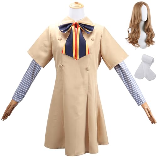 Foanja Megan Kostüm Damen Cosplay Intelligenz Roboter Puppen Megan Anzug Kleid mit Fliege und Socken für Halloween Karneval Geburtstag Party Maskerade Fancy Verkleidung Costume von Foanja