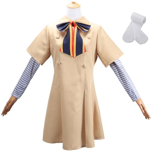 Foanja Megan Kostüm Damen Cosplay Intelligenz Roboter Puppen Megan Anzug Kleid mit Fliege und Socken für Halloween Karneval Geburtstag Party Maskerade Fancy Verkleidung Costume von Foanja