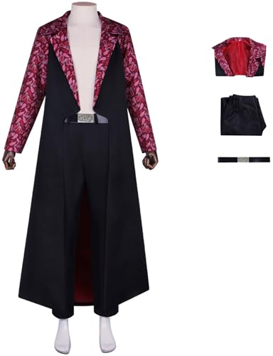 Foanja Mihawk Kostüm Herren Verkleidung Anime König der Diebe Oka Shichibukai Dracule Mihawk Uniform mit Halsketten und Hüte für Dress up Halloween Karneval Geburtstag Party Maskerade Fancy Costume von Foanja