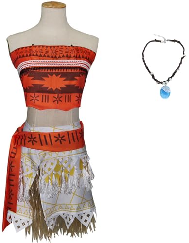 Foanja Moana Cosplay Kostüm Damen Verkleidung Abenteuer Prinzessin Vaiana Outfit mit Halskette und Perücke für Dress up Halloween Karneval Geburtstag Party Maskerade Fancy Costume Foanja Moana Cosplay Kostüm Damen Verkleidung Abenteuer Prinzessin Vaiana Outfit mit Halskette und Perücke für Dress up Halloween Karneval Geburtstag Party Maskerade Fancy Costume von Foanja