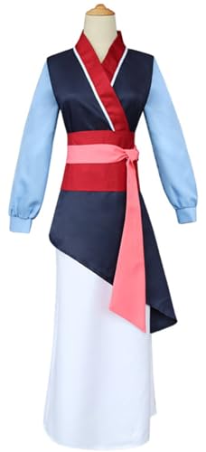 Foanja Mulan Kostüm Damen Cosplay Hua Mulan Hanfu Kung Fu Outfit Anzug für Dress up Halloween Karneval Geburtstag Party Verkleidung Fancy Costume von Foanja