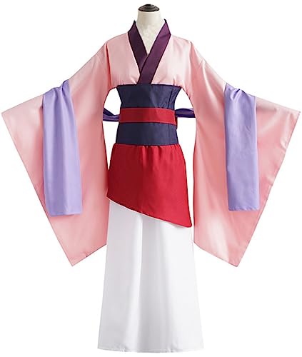 Foanja Mulan Kostüm Damen Festlich Verkleidung Hua Mulan Hanfu Kleid mit Umhang für Erwachsene Halloween Karneval Geburtstag Party Cosplay Outfit Größe 150-170cm von Foanja