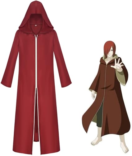 Foanja Nagato Cosplay Kostüm Herren Verkleidung Anime Ninja Nagato Uniform Kapuzenjacke mit Halskette und Ring Anzug für Fancy Dress Up Halloween Karneval Party Maskerade Costume von Foanja