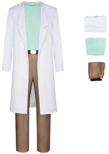 Foanja Rick Kostüm Herren Cosplay Rick and Morty Wissenschaftler Rick Sanchez Anzug Jacke und Top Hose Halloween Karneval Geburtstag Party Maskerade Verkleidung Costume von Foanja