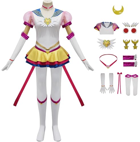 Foanja Sailor Moon Kostüm Damen Cosplay Anime Sailor Moon Tsukino Usagi Komplettset Deluxe Kampf Uniform mit Zubehör für Halloween Karneval Geburtstag Party Maskerade Verkleidung Costume Foanja Sailor Moon Kostüm Damen Cosplay Anime Sailor Moon Tsukino Usagi Komplettset Deluxe Kampf Uniform mit Zubehör für Halloween Karneval Geburtstag Party Maskerade Verkleidung Costume von Foanja