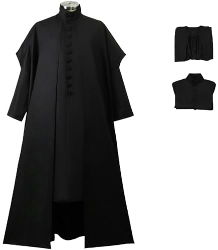 Foanja Snape Kostüm Herren Magische Akademie Zauberer Severus Snape Uniform Anzug Tunika und Futter mit Zauberstab für Halloween Karneval Geburtstag Party Maskerade Fancy Verkleidung Costume, Schwarz Foanja Snape Kostüm Herren Magische Akademie Zauberer Severus Snape Uniform Anzug Tunika und Futter mit Zauberstab für Halloween Karneval Geburtstag Party Maskerade Fancy Verkleidung Costume, Schwarz von Foanja