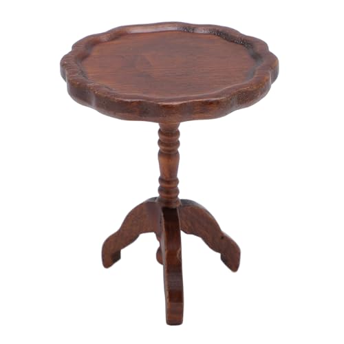 Focket Miniatur-Couchtisch für Puppenhäuser, runder Beistelltisch aus Holz im Maßstab 1:12 mit glatter Oberfläche für die Wohnzimmerdekoration im Puppenhaus Focket Miniatur-Couchtisch für Puppenhäuser, runder Beistelltisch aus Holz im Maßstab 1:12 mit glatter Oberfläche für die Wohnzimmerdekoration im Puppenhaus von Focket