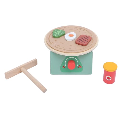 Hölzerne Tun Pancake Set Toy, Tee Partygeschenk Mädchen, Bildungsfutter Küche Lernkerzen Zahlen, Spielzeug Geburtstag Falscher Kuchen für Kleinkinder über 3 Jahre Alt von Focket