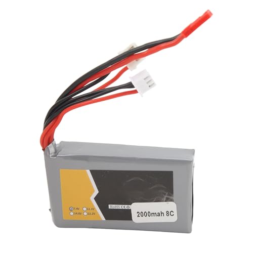 Fockety 7,4 V 2000 MAh Wiederaufladbarer Lipo-Akku für Jumper T16 Fernbedienung, Sender, Überladung und Kurzschlussschutz RC Lipo-Akku für Jumper T16 von Fockety