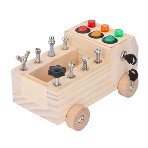 Fockety Auto-Schraubendreher-Brett-Set, Montessori-Schraubendreher-Brett-Set, Schalterspielzeug, Feinmotorik, Tragbares Sensorisches Lernspielzeug mit Werkzeugset für Kleinkinder, von Fockety