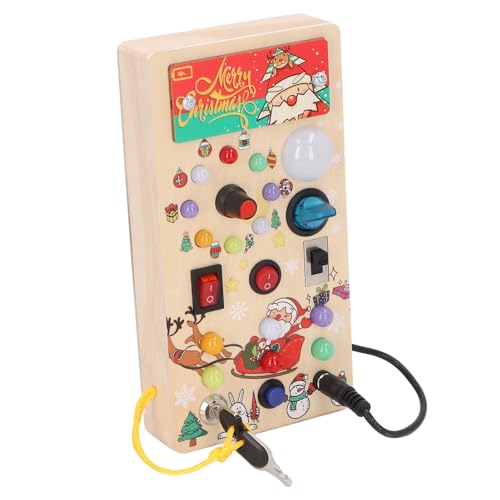 Fockety Beschäftigtes Klinkind Brett Mit 8 LED -Lichtsschaltern, Holz Weihnachtsstil Lichtschalter Becäftigt Controller Brett, Sensorische Spielergeug für 1 Jahr Alte Montessori Fockety Beschäftigtes Klinkind Brett Mit 8 LED -Lichtsschaltern, Holz Weihnachtsstil Lichtschalter Becäftigt Controller Brett, Sensorische Spielergeug für 1 Jahr Alte Montessori von Fockety